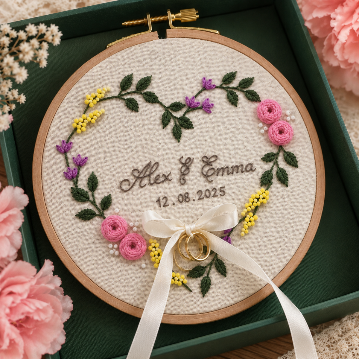 Hand-Embroidered Apron, Linen Cotton Apron